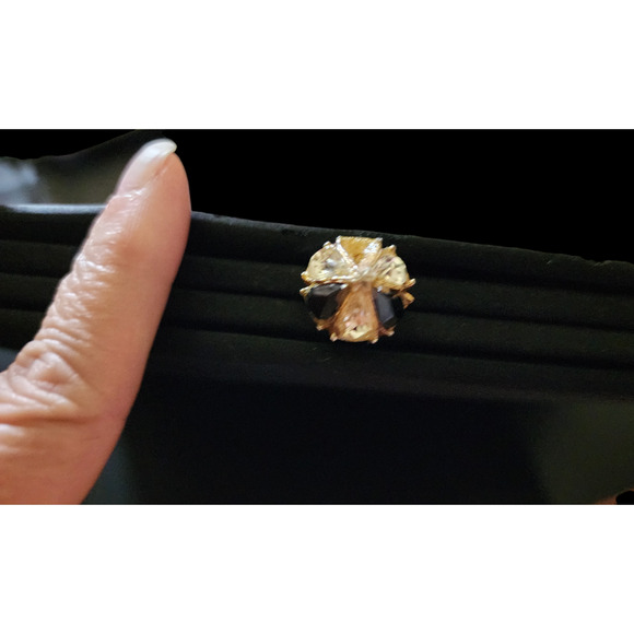 Vtg.1950’s L&M Spotlight Matte Satin Black Fabric Clutch, rhinestone Clasp, USA - Picture 7 of 10